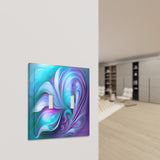 Beveled Edge Blue and Purple Decorative Switch Plate Cover, 2 Sizes, Abstract Design