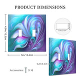 Beveled Edge Blue and Purple Decorative Switch Plate Cover, 2 Sizes, Abstract Design