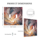 Abstract Art Decorative Switch Plate Cover with Beveled Edges- Warm Orange Brown Acrylic Pour Artwork