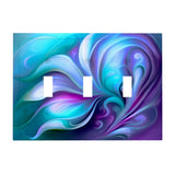 Beveled Edge Blue and Purple Decorative Switch Plate Cover, 2 Sizes, Abstract Design