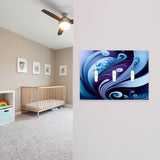 Abstract Art Decorative Switch Plate Cover with Beveled Edges, 2 or 3 Toggles- Purple and Blue Home Decor