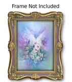 Fairy and Flowers Art Print in Soft Pastel Colors, Ethereal Wall Decor - "Bloom"