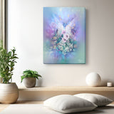 Fairy and Flowers Art Print in Soft Pastel Colors, Ethereal Wall Decor - "Bloom"