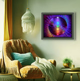 Chakra Art, Rainbow Rainbow Sphere, Reiki Energy Art Print - "Chakra Healing"