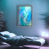 Modern Abstract Blue Art Print, Spiritual Wellness Meditation Decor - "Intuitive Sparks"