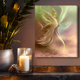Earth Tones Flowing Energy Art Canvas Print with Glistening Fairy Wings and Orbs of Manifestion
