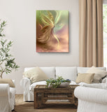 Earth Tones Flowing Energy Art Canvas Print with Glistening Fairy Wings and Orbs of Manifestion