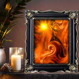 Abstract Reiki Angel, Orange Sacral Chakra Art Print  -"Ride the Wave"