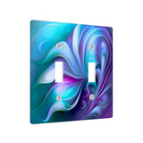 Abstract Art Switch Plate Cover,  Blue and Purple Unique Home Decor, Two Sizes