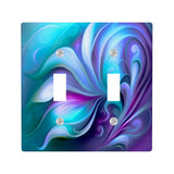 Abstract Art Switch Plate Cover,  Blue and Purple Unique Home Decor, Two Sizes