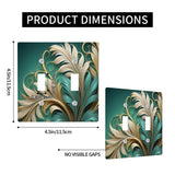 Floral Art Switch Plate Cover, Feathery Green and Gold Fern Leaves, Art Nouveau Decor