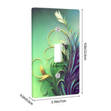 Artsy Floral Switch Plate Cover, Pale Green and Purple, Unique Home Decor, Two Sizes