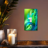 Abstract Art Switch Plate Cover, Feathery Foliage in Vivid Green and Blue, Two Sizes