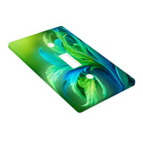 Abstract Art Switch Plate Cover, Feathery Foliage in Vivid Green and Blue, Two Sizes