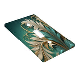 Floral Art Switch Plate Cover, Feathery Green and Gold Fern Leaves, Art Nouveau Decor