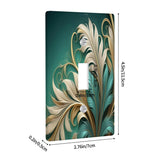 Floral Art Switch Plate Cover, Feathery Green and Gold Fern Leaves, Art Nouveau Decor