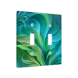 Abstract Art Switch Plate Cover, Blue Green Flowing Water Theme Decor, Two Sizes