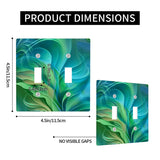 Abstract Art Switch Plate Cover, Blue Green Flowing Water Theme Decor, Two Sizes