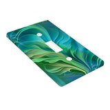 Abstract Art Switch Plate Cover, Blue Green Flowing Water Theme Decor, Two Sizes